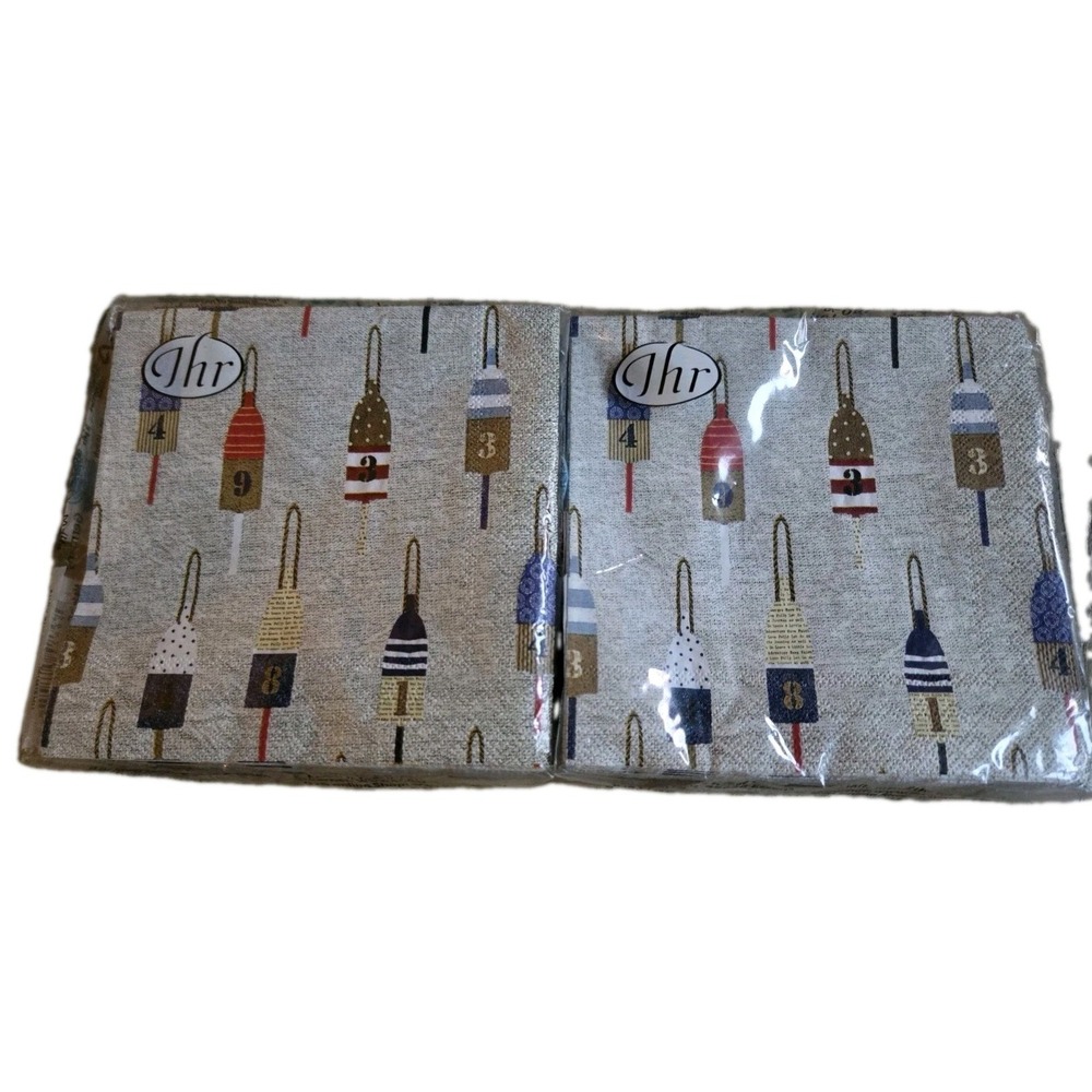 IHR Napkins Cocktail Napkins Germany Beverage Ahoy Buoys Paper Napkins New